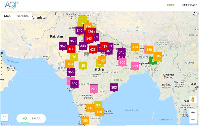 Check  air quality in major Indian cities