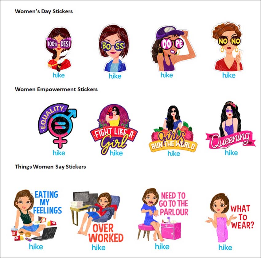 Hike messenger offers special stickers for Womens Day