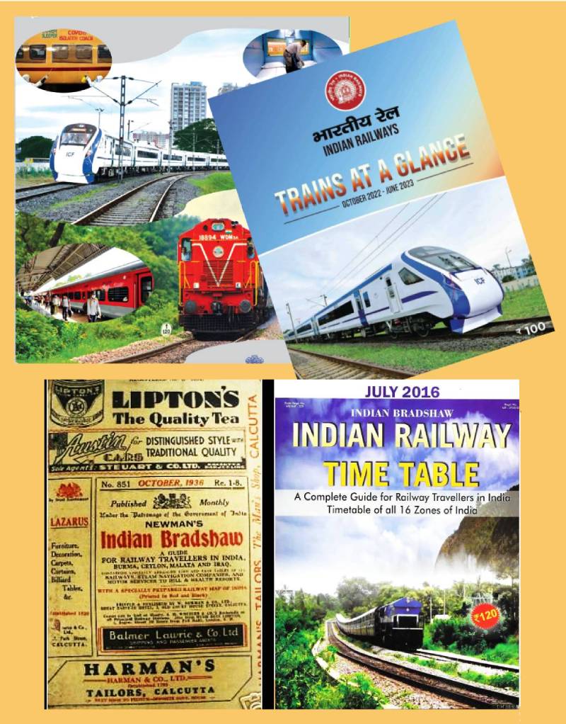  Indian Railway timetables  over the ages