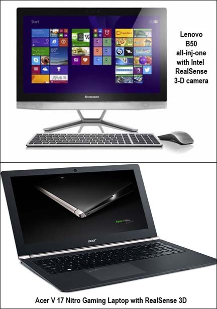 First all-in-one PC, laptop,  with a 3D camera